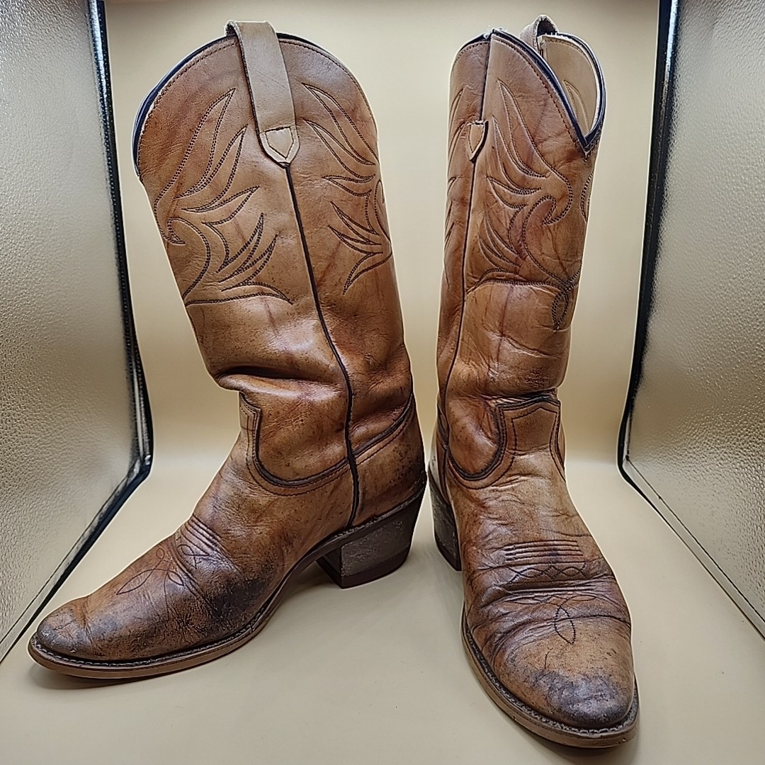 Frye American Classics Boots M 9D/W 10. 5 Leather Western Cowboy USA Distressed