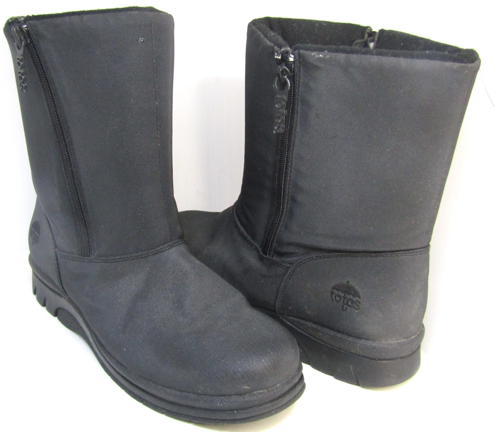 Totes All Weather Footwear, Women’s Black Side-Zippered Boots, Size 8.
