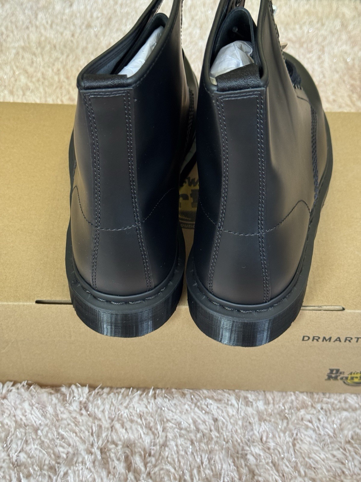 Dr. Air Wait Martens 1460 Mono Black Leather Boots Size 12