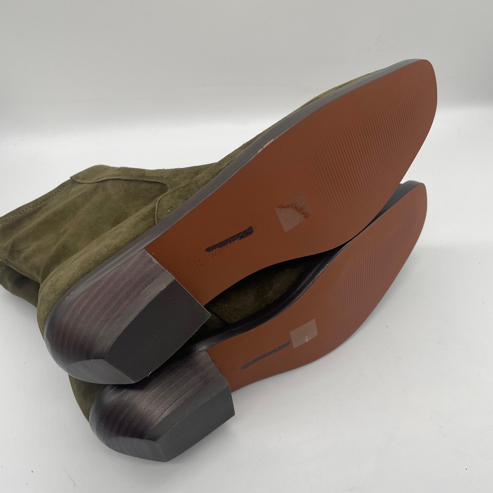 NEW Madewell Idris Glove Ankle Boot Green Suede Women 9.5 NX430 Western