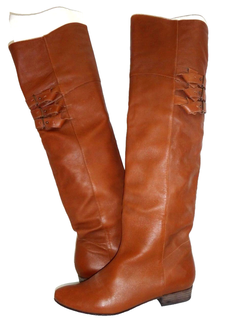 JOIE Vero Cuoio Knee High Flat Boots Brown Real Leather EU Size 40 / US Size 10