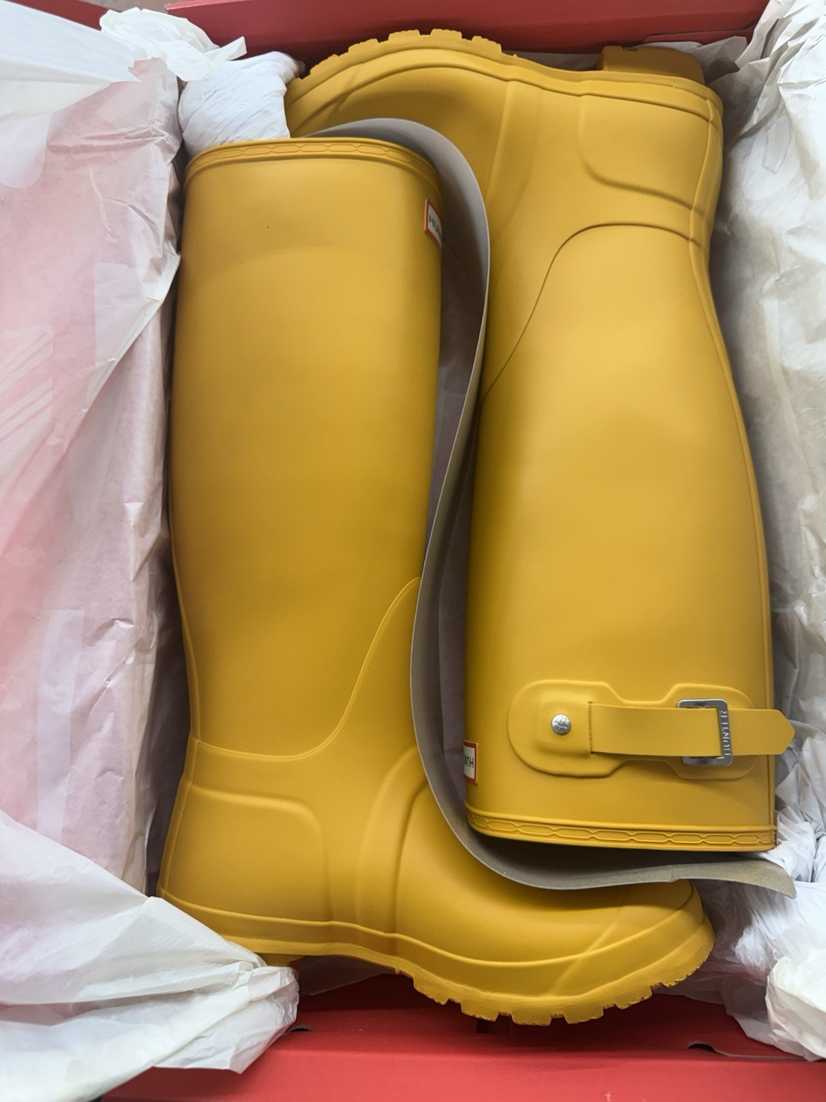 Hunter Original Tall Rain Boots Womens Size 8 Yellow Waterproof