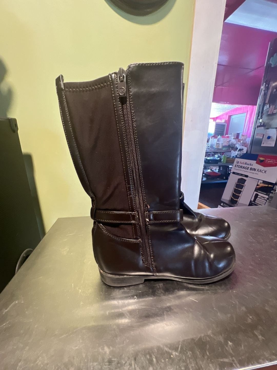 Michael Kors Girls Parson Knee High Riding Boots in Chocolate Brown