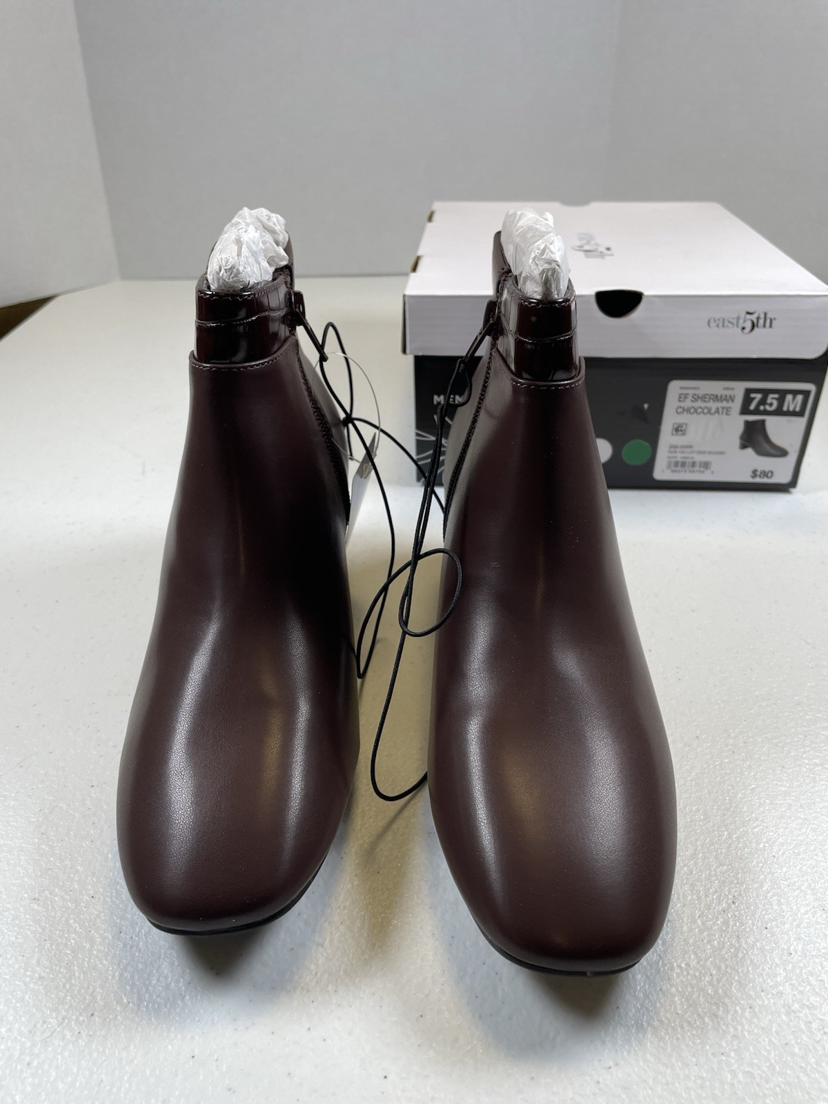 east 5th Women’s EF Sherman Block Heel Booties, Chocolate, US 7.5 M New in Box