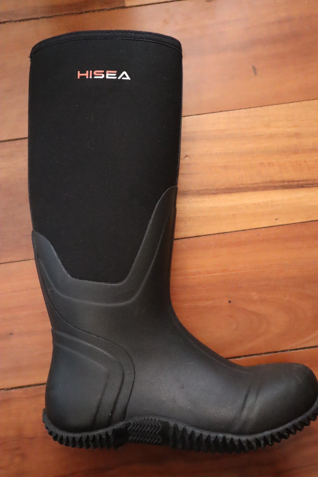 New Black Rubber & Neoprene HISEA Tall Pull On Waterproof Boots Woman’s 5