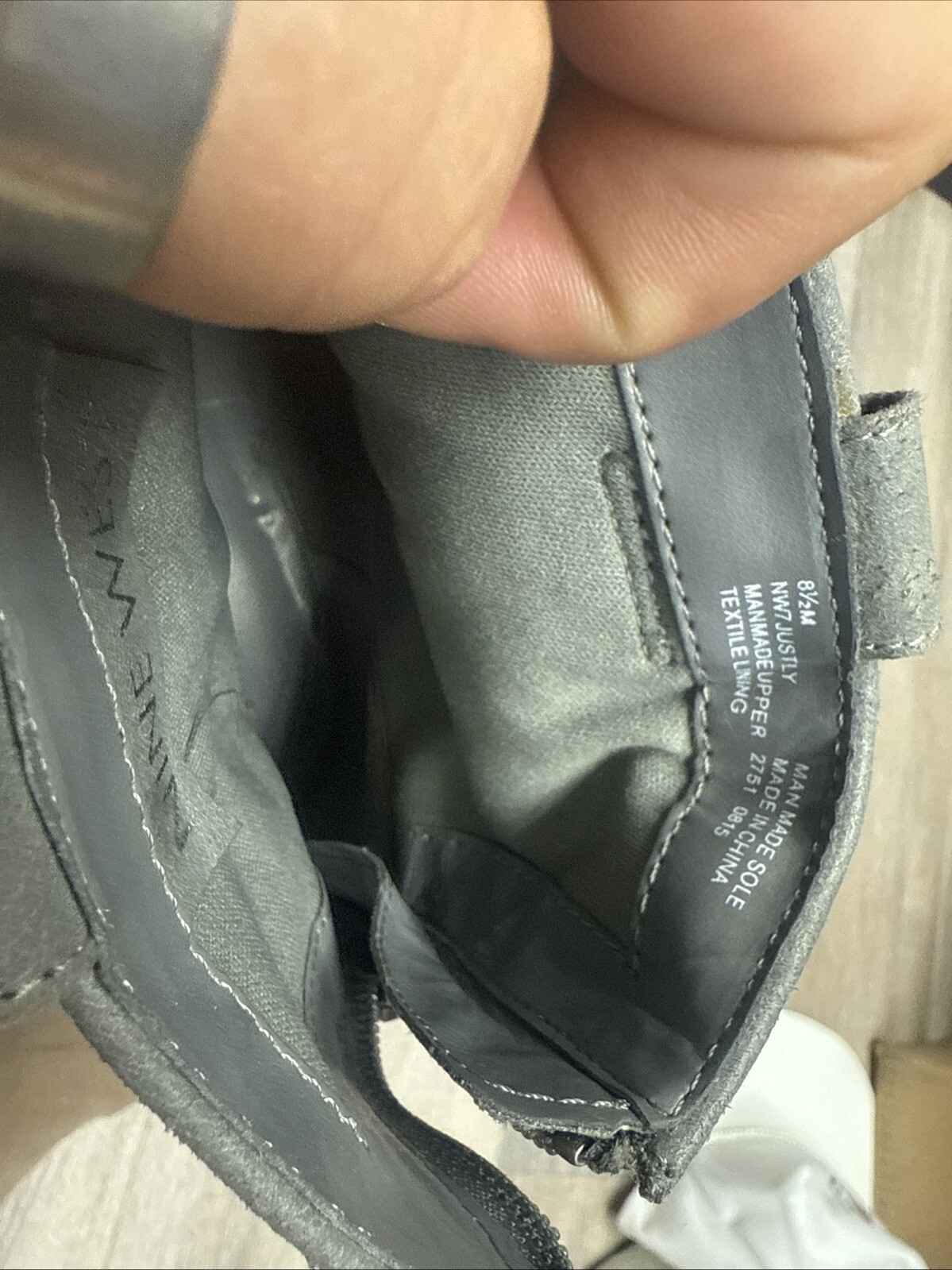 Nine West Solid Gray Size 8.5M Closed Toe Ankle Shaft Zip In Back