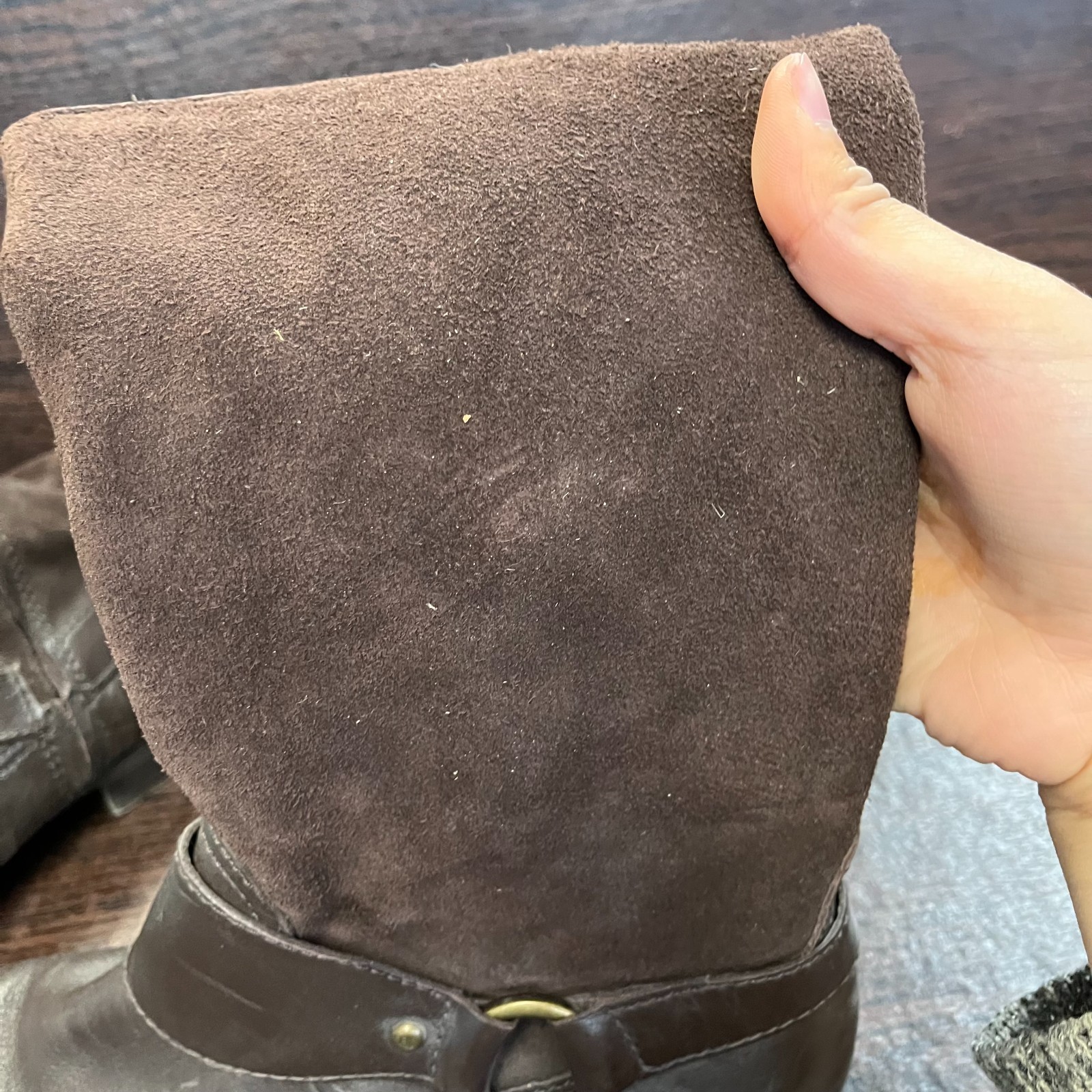 Lauren Ralph Lauren Women’s Sulita Riding Boots Size 9B Brown Leather Suede Tall