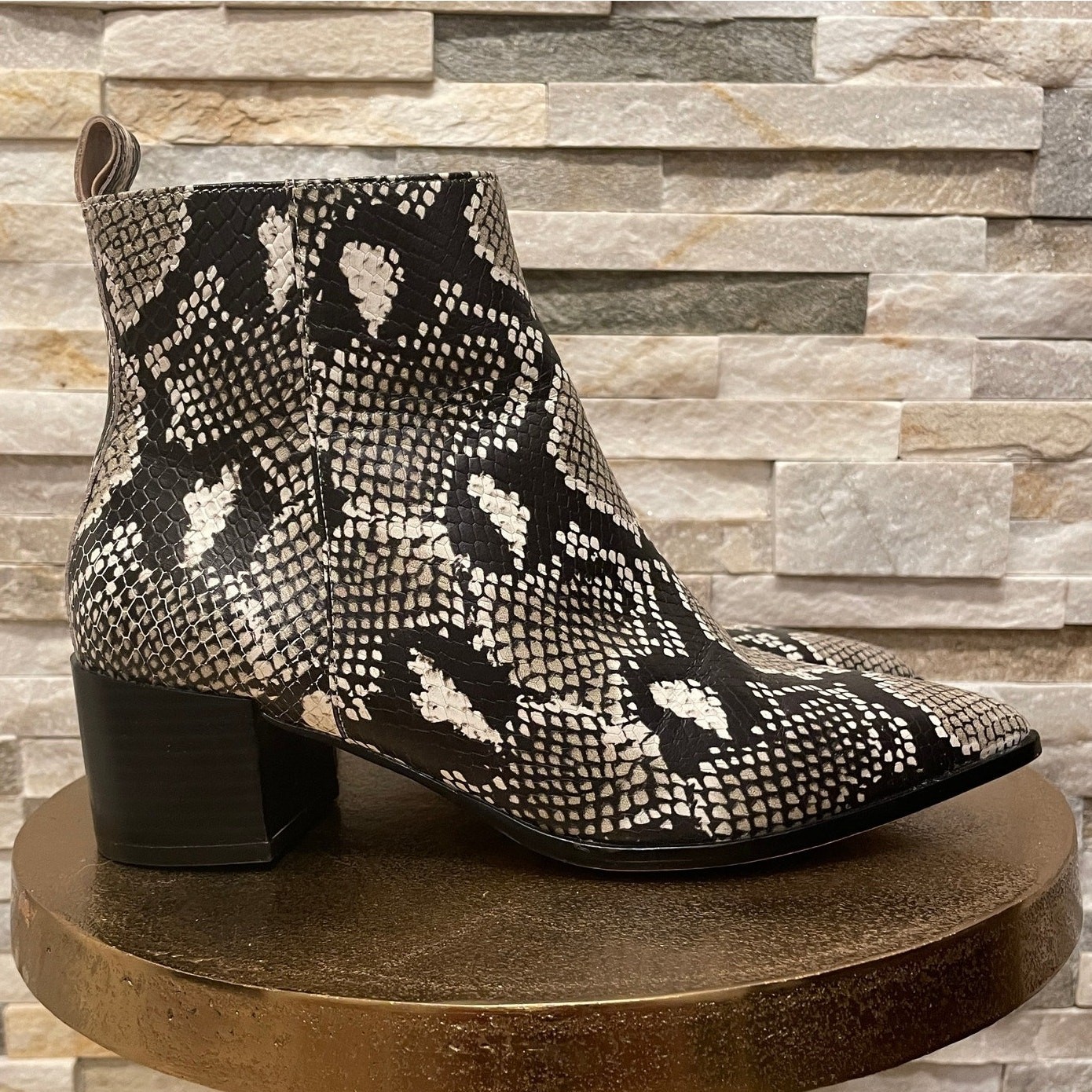 Saks Fifth Avenue Snake Print Emerson Boots | Leather, Block Heel, Sold Out
