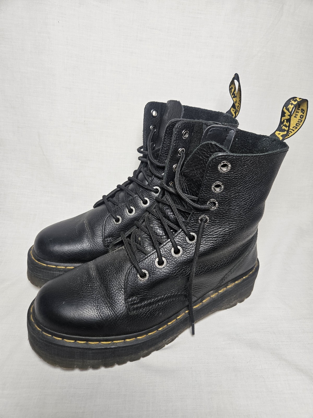 Dr. Martens Jadon III Black Leather Platform Boots Women’s 10 Men’s 9