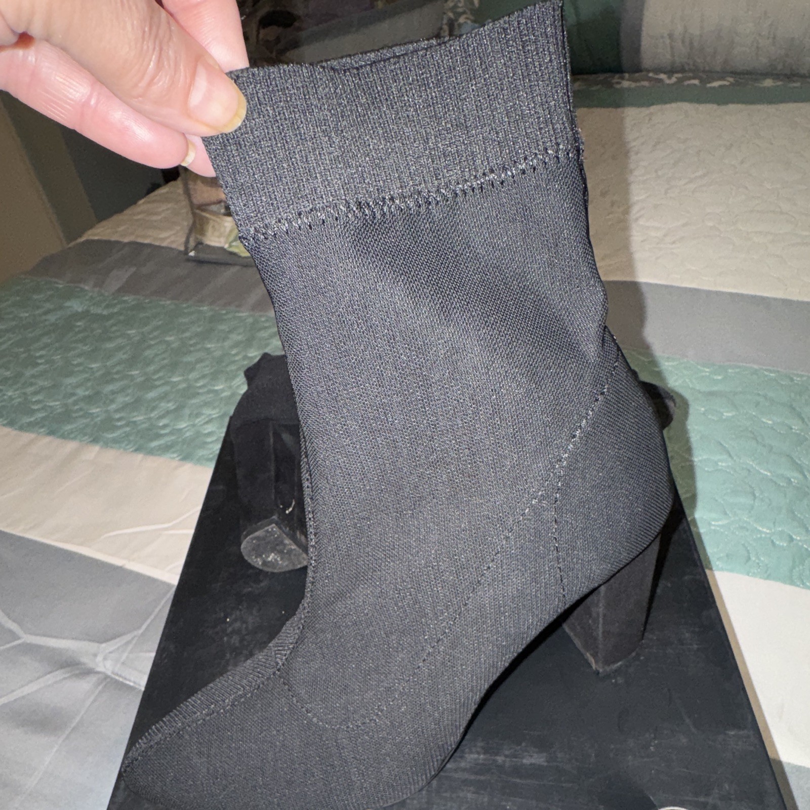 Persimmon Simply Stretch Women’s Black Knit Pull-On Sock Ankle Boot 8M