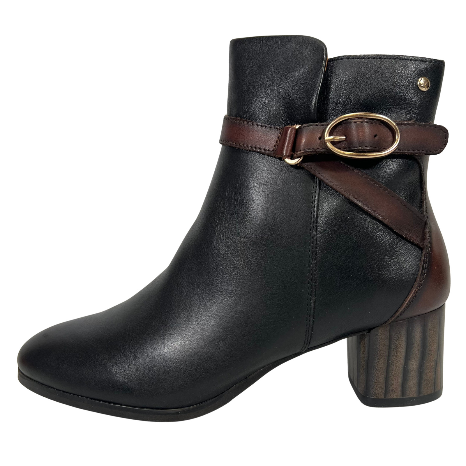 Pikolinos Women’s Calafat Leather Heeled Ankle Black Boots Size EU 41 US 10-10.5