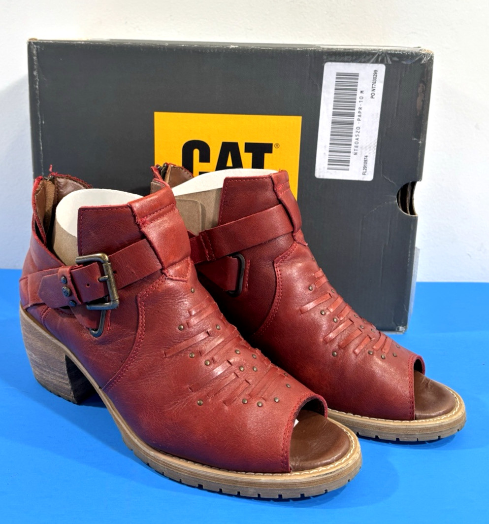 EUC CAT – CATERPILLAR WOMENS FOOTWEAR KERSTEN MID ANKLE BOOT IN PAPRIKA 10