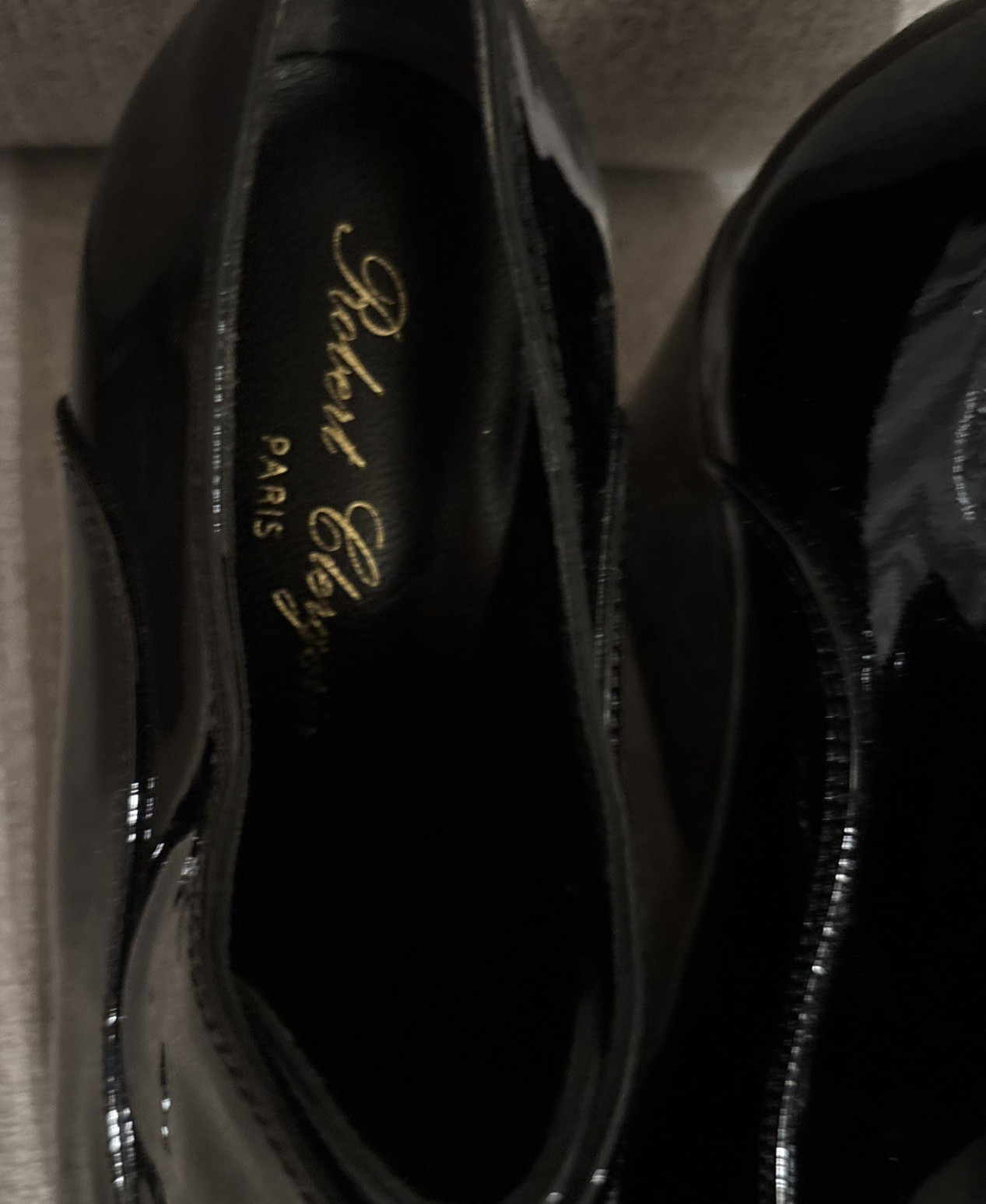 New Robert Clergerie EU Size 37 B Patent Leather Ankle Book Wedge Heel