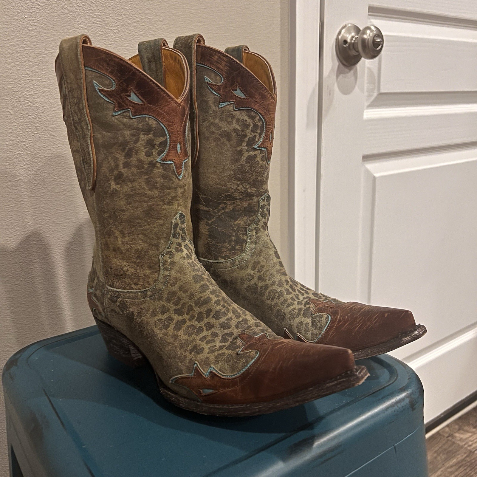 Old Gringo Villa Boot in Turquoise Leopardito Women’s Size US 8.5