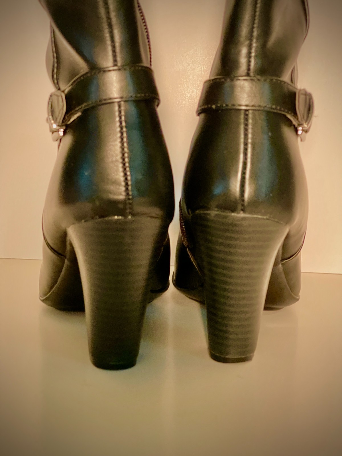 Covington Womens Tall Black Boots 6 1/2 with 3 1/2 inch heel. Beautiful shape!