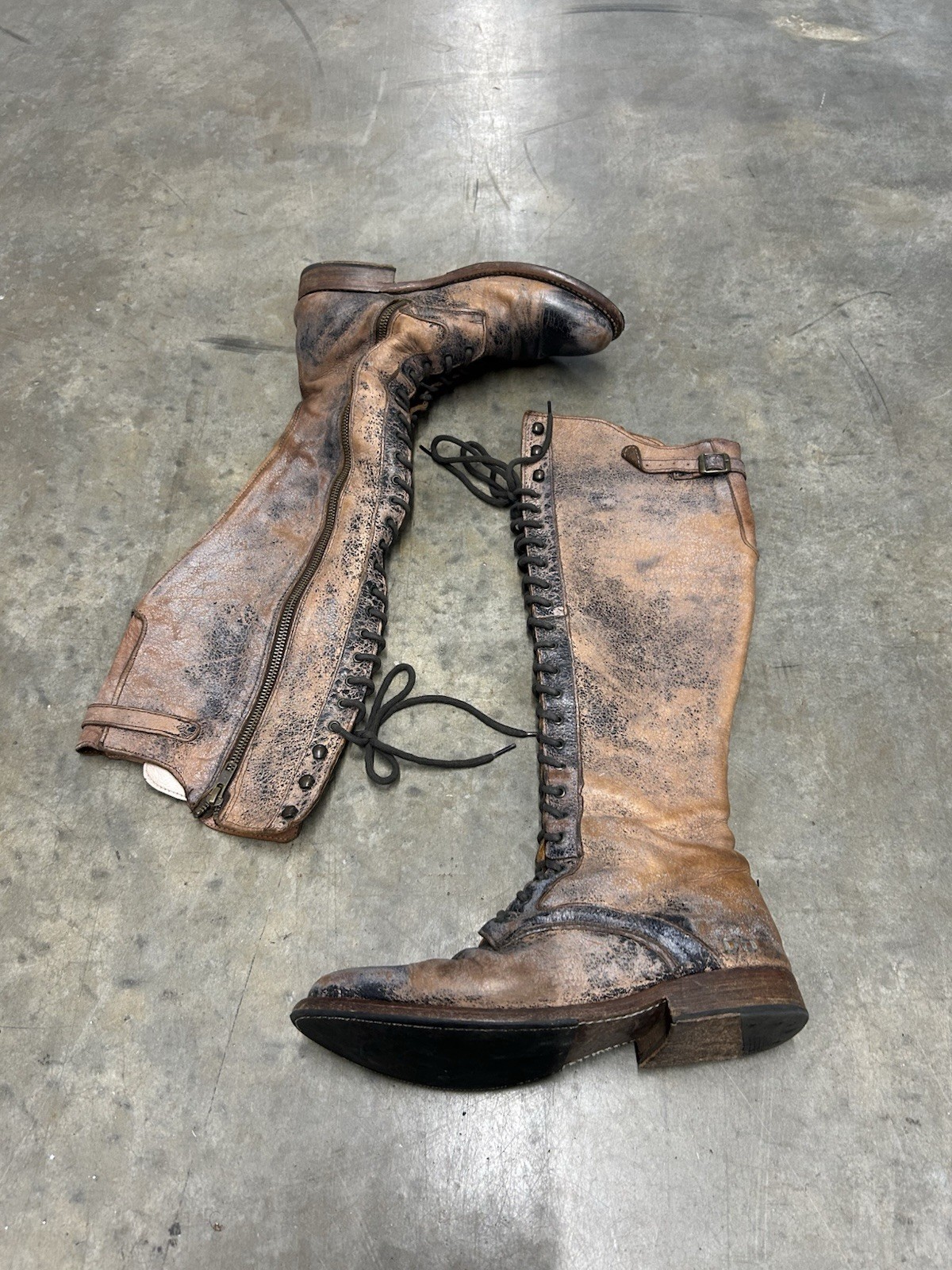 Bed Stu Womens Cobbler Series Manchester Distressed Leather Tall Boots 9.5