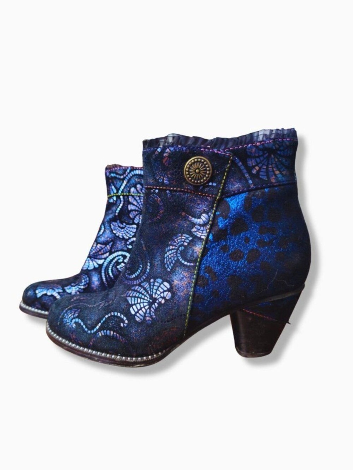 L’Artiste by Spring Step «Dessa» Bootie in Navy Multi Women’s Size EU36 US 5.5-6