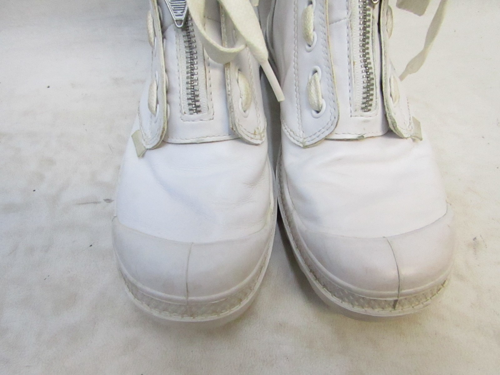 Palladium Womens Size 5.5 White Leather Lace Up Fashion Ankle Boots Booties