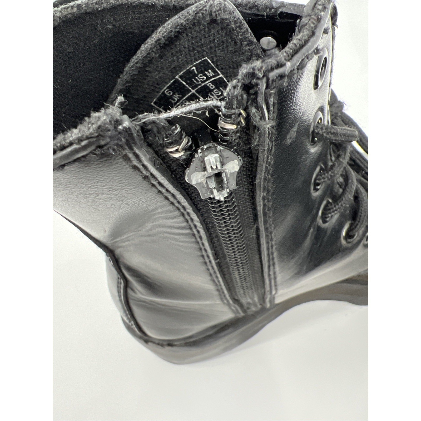 Dr. Martens Jadon Platform Combat Boots Size W8 M7 Black Leather Punk Goth Docs