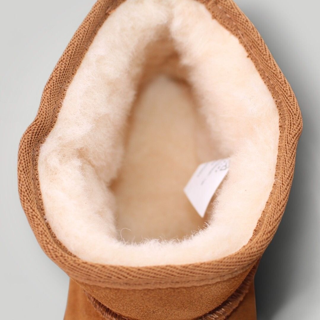 Alpine Design Emme Womens Sheepskin Mini Boots Chestnut Brown Sizes 6-11