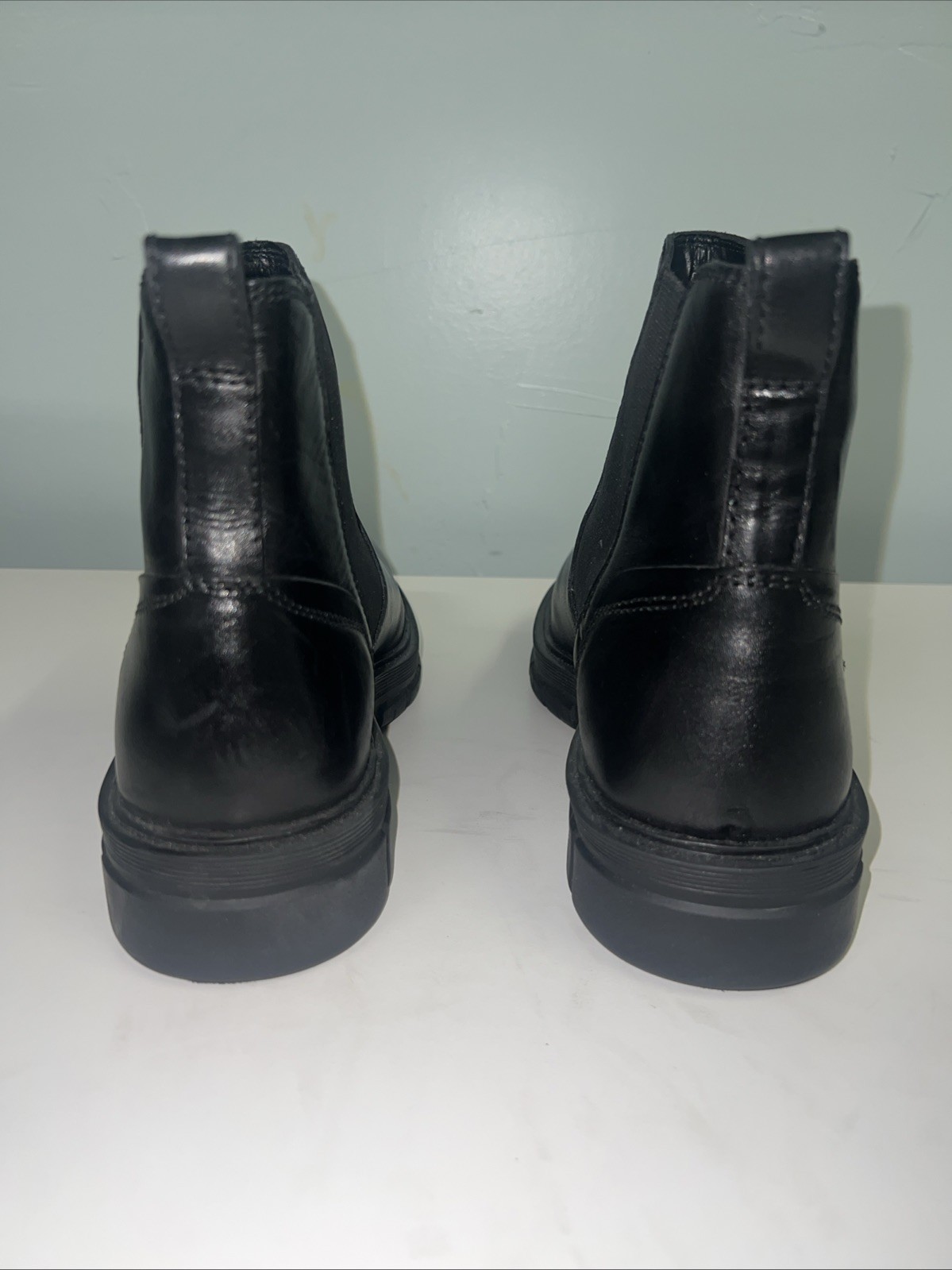 Steve Madden Chelsea Boot Black Adonis Upper Leather Slip On Size 10 22793