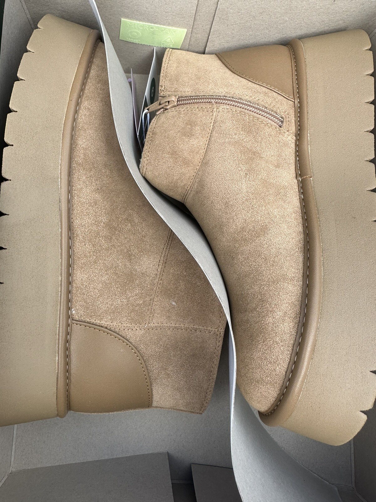 Wild Fable Womens Missy Platform Booties with Memory Foam Insole Tan Brown 9M