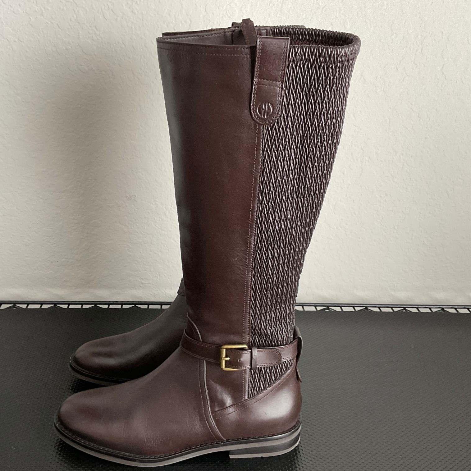Cole Haan Womens Brown Leather Tall Riding Boots W27683 Size 7B