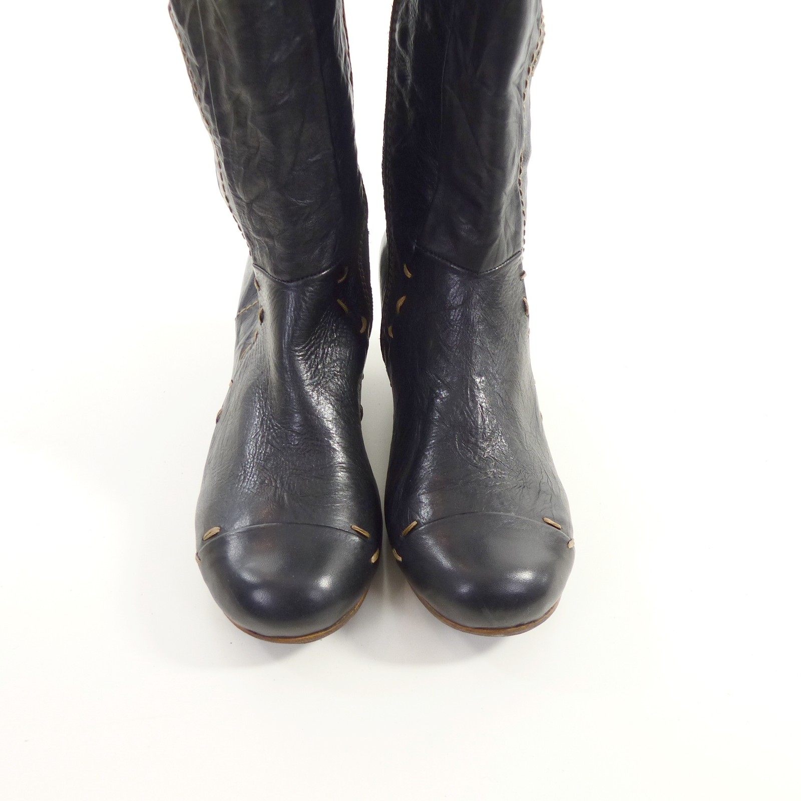 Rovers boots boots leather leather stitching black-brown size 38