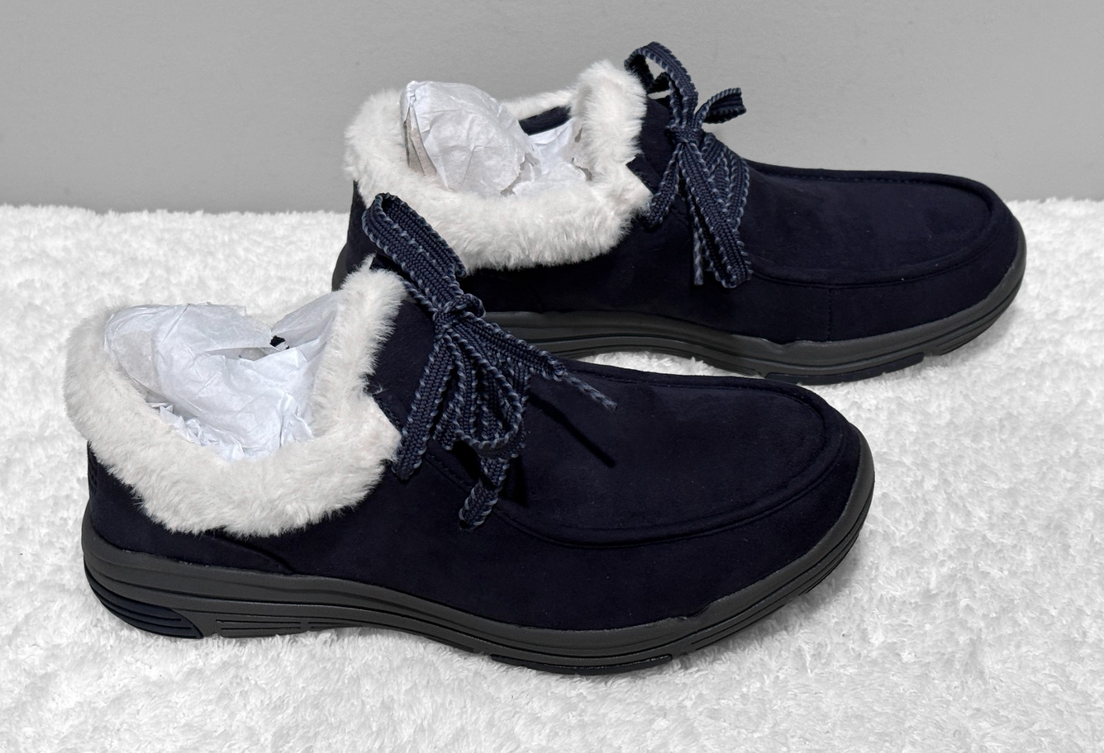 RYKA Avid Lace-Up Faux Fur Ankle Boots – Academy Blue – Women’s US 7/EU 37 -NIB