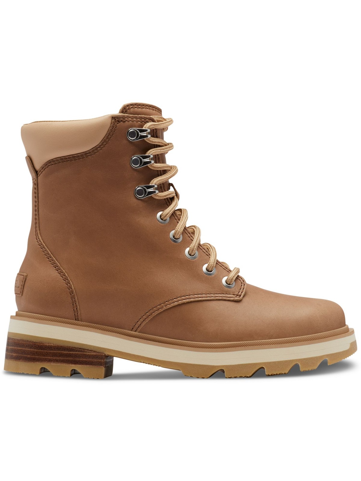 SOREL Womens Beige 1″ Platform Lennox Round Toe Leather Boots Shoes 8.5