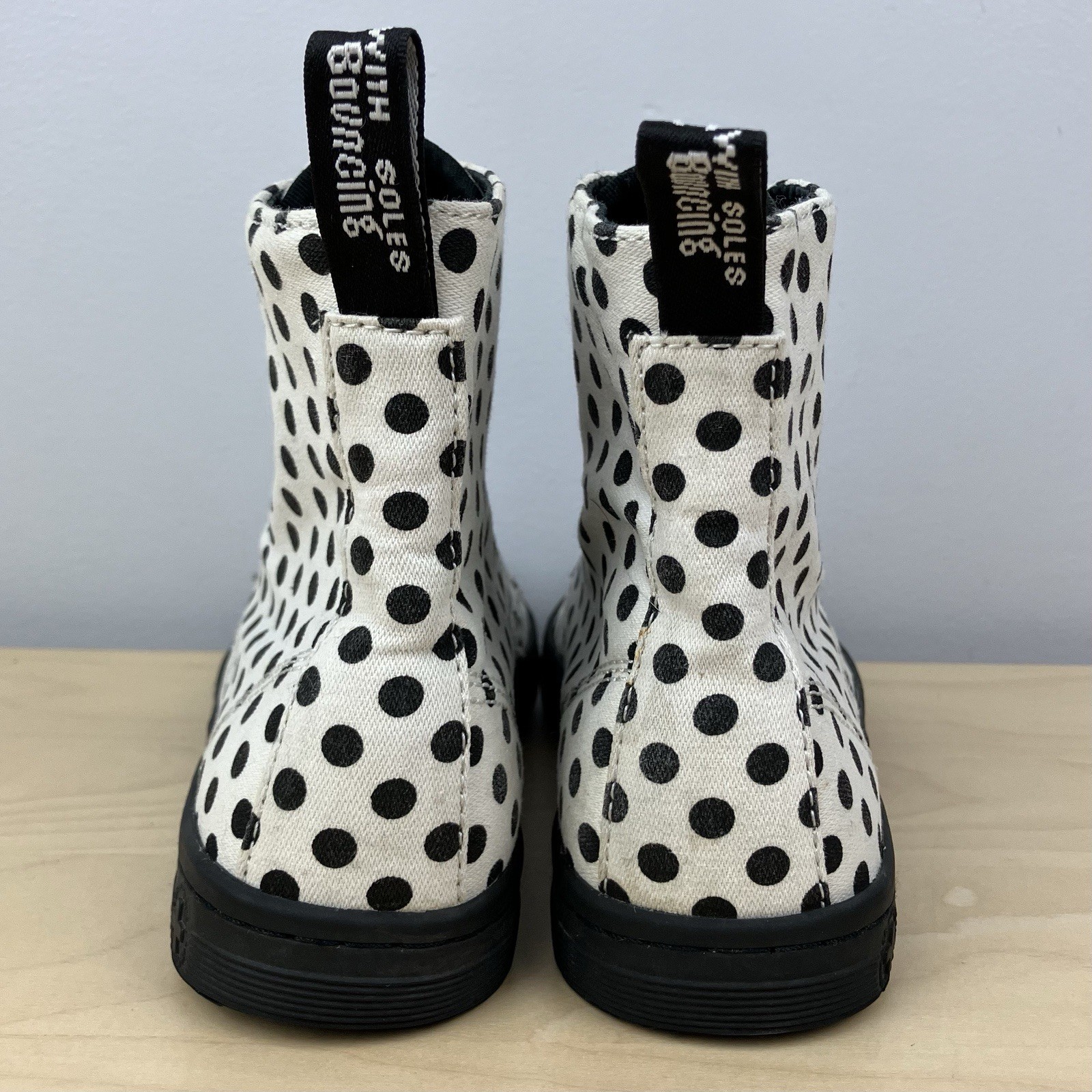 Dr. Doc Martens Women’s Size 5.0 Hackney Polka Dot High Top Boots White & Black