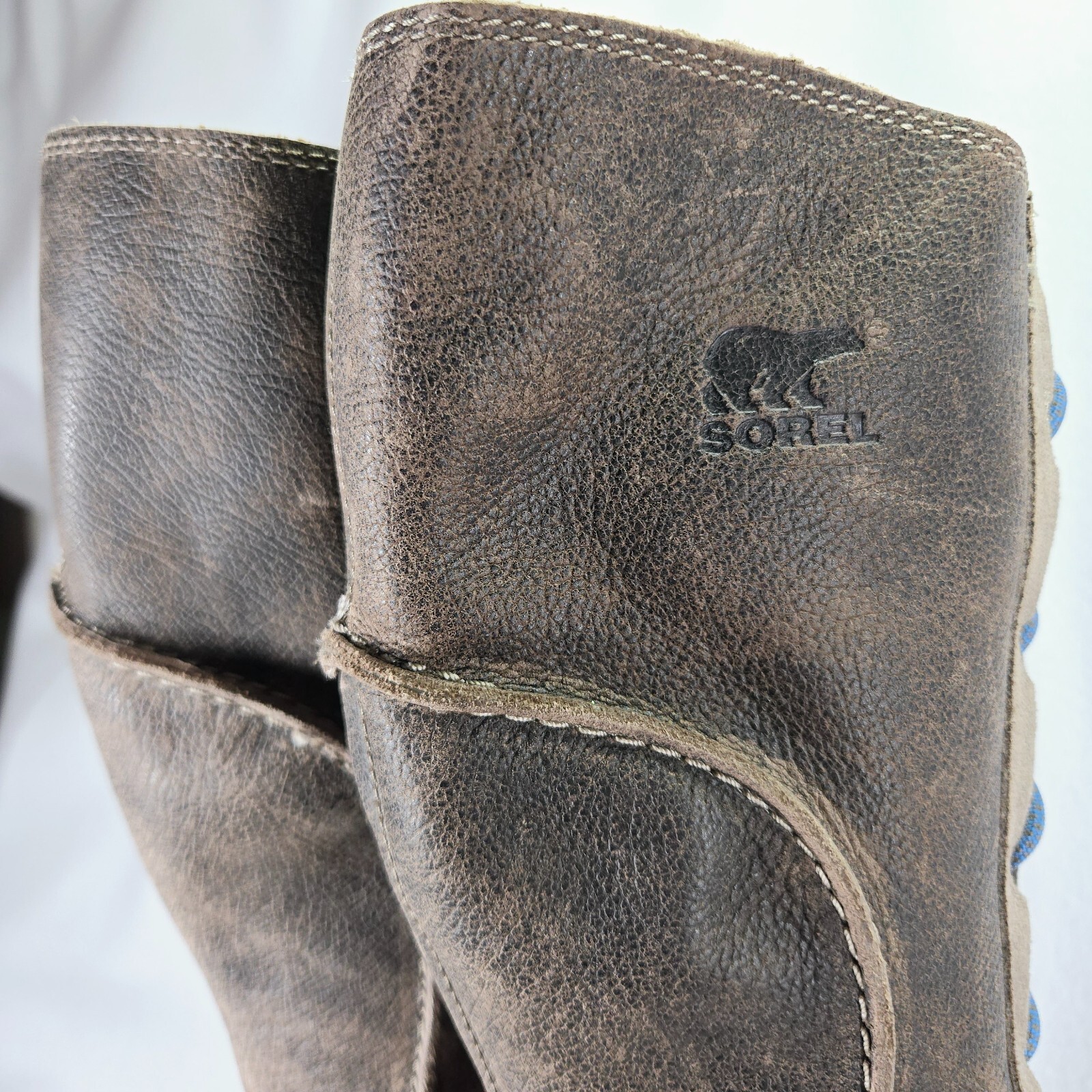 Sorel Boots Womens 9.5 Brown Gray Cate The Great Leather Hidden Wedge Waterproof