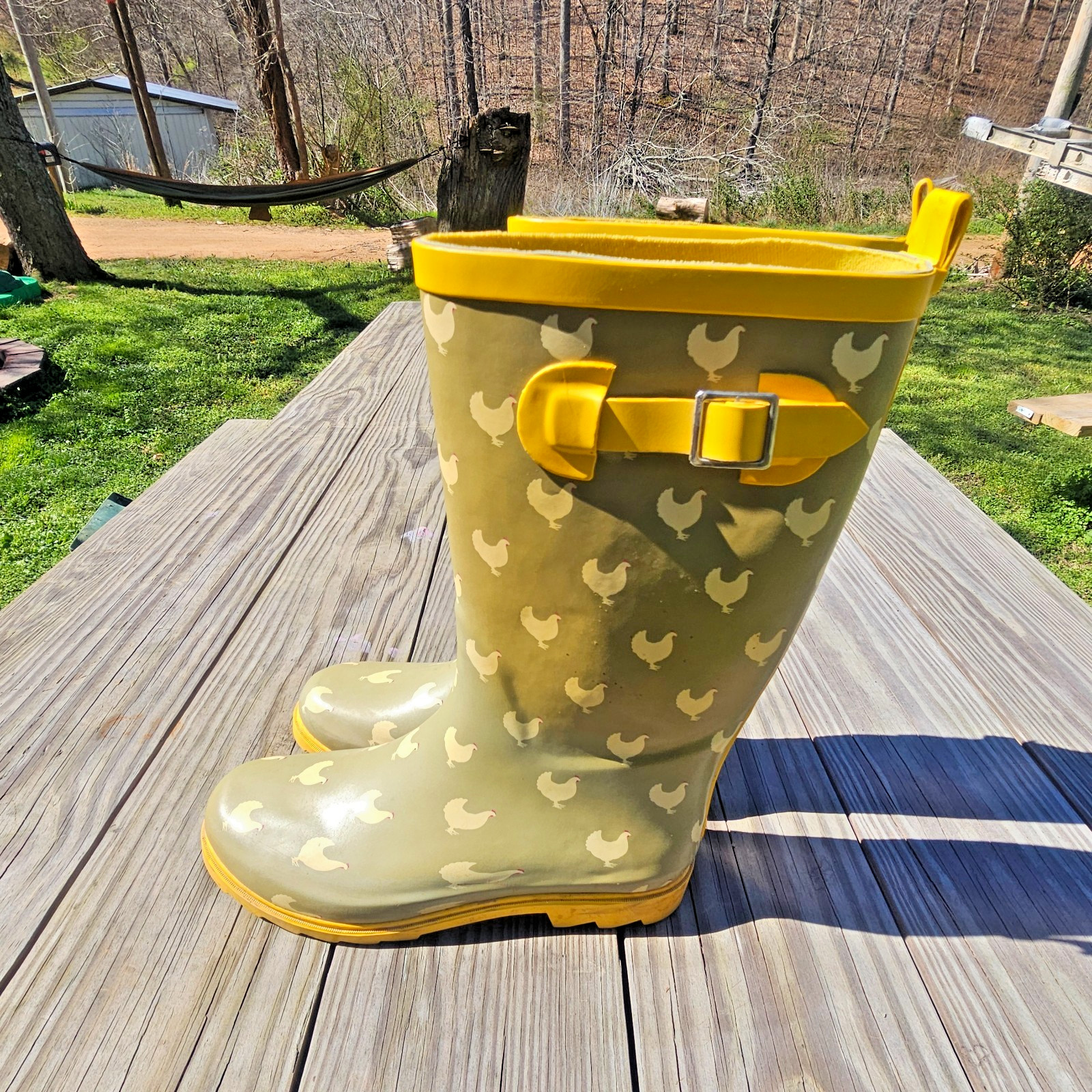 Unbranded Chicken Rubber Mud Rain Boots Size 8 Women