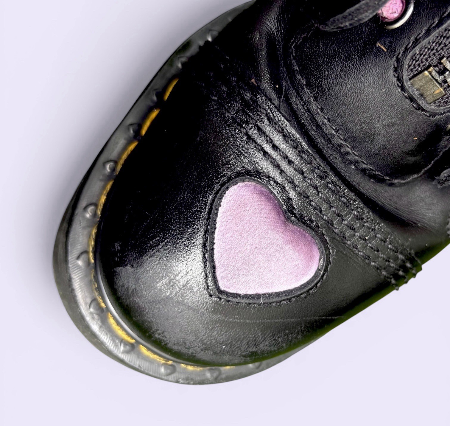Dr. Martens Jadon Heart Platform Boots Black Leather Zip Lace EU 39 US 8