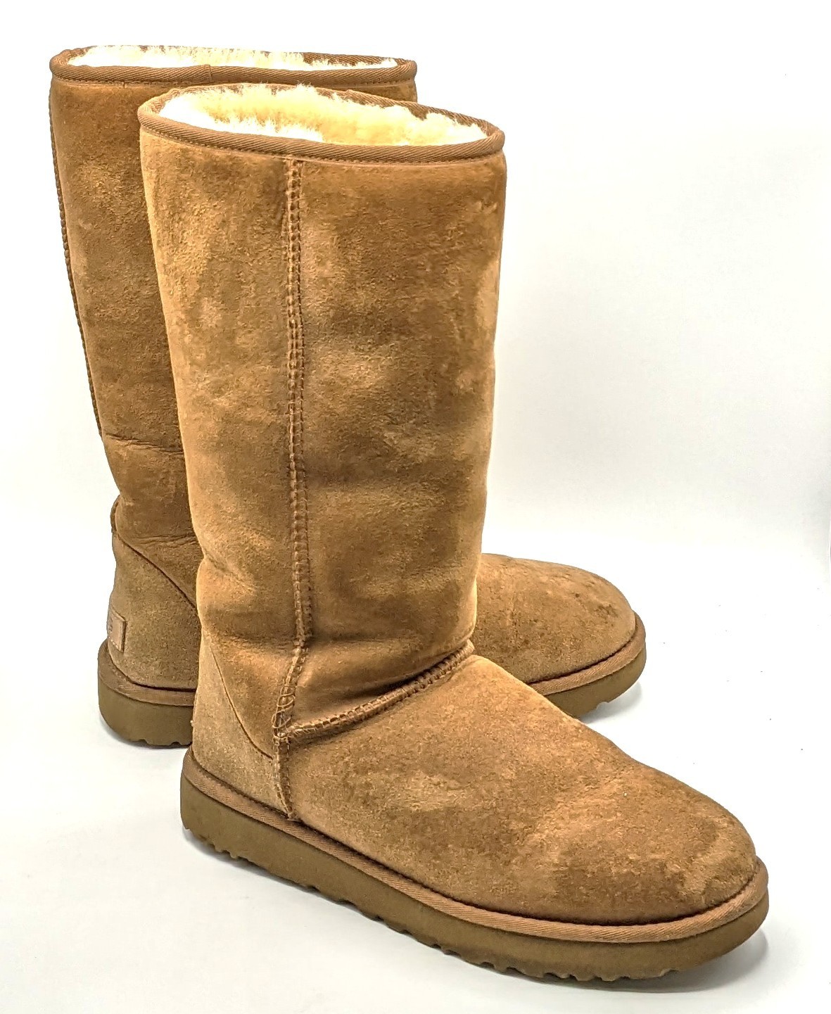UGG “Classic Tall II” Women’s Suede & Shearling Over the Calf Boot (Chestnut) 10