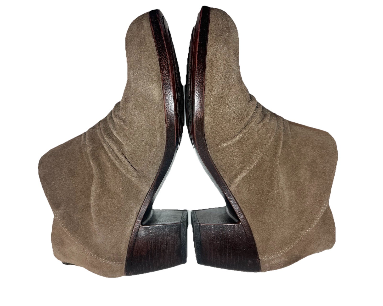BOC Women Settle Light Brown Leather Suede Slouch Ruched Ankle Boots Booties 10