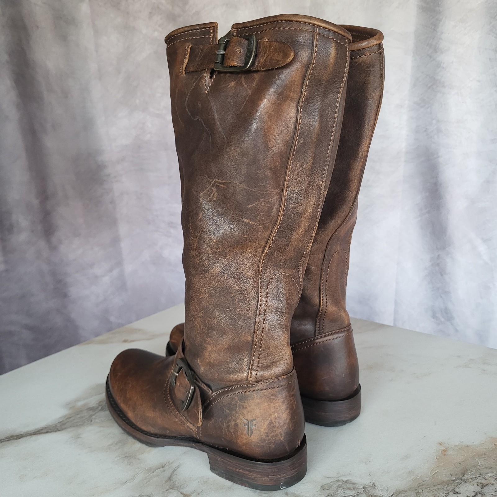 Frye Size 7.5 Veronica Slouch Knee High Biker Boots Women’s Engineer
