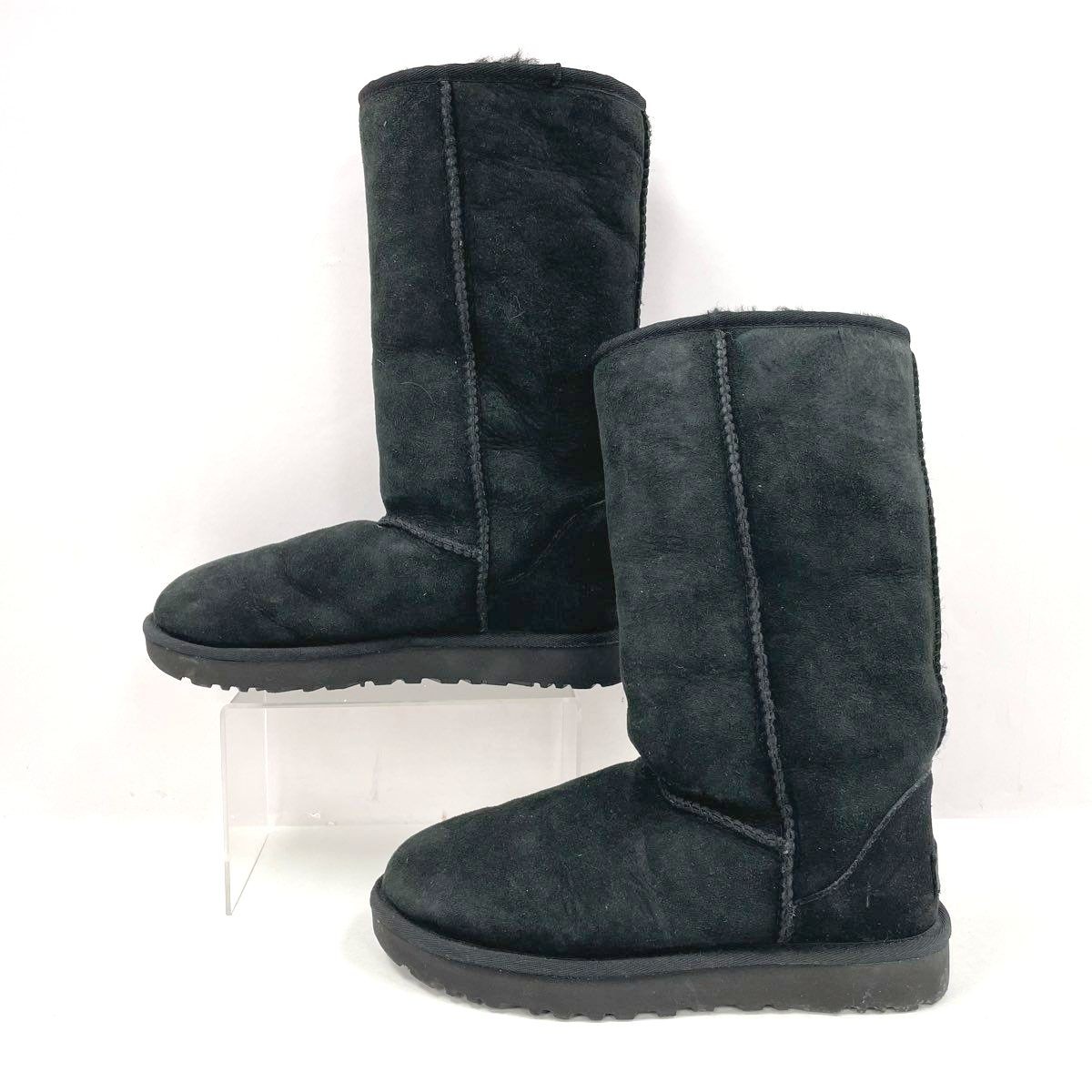 UGG Classic Tall II Black Suede Wool Lined Boots Shoes Women’s Size 7 #1016224
