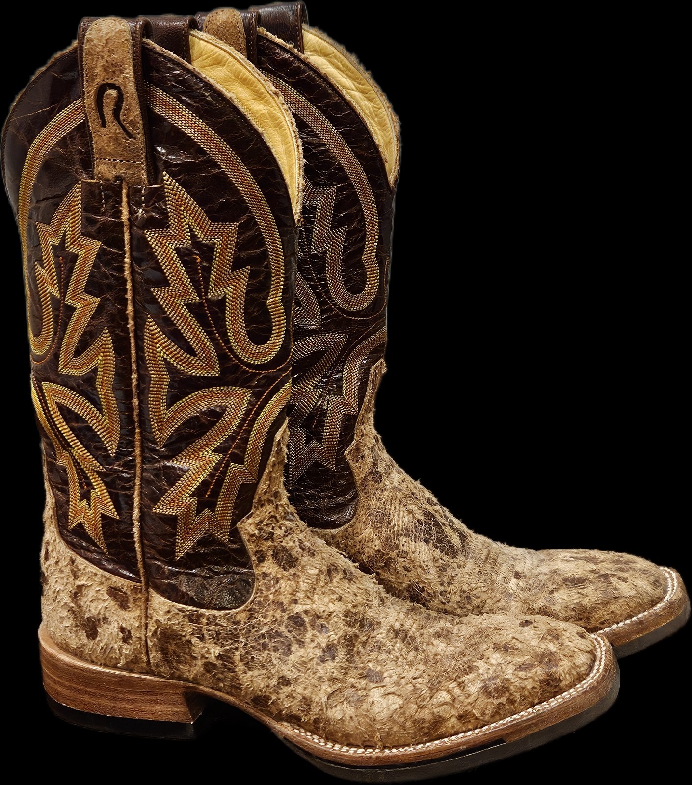 Rod Patrick Women’s «Atilla» Waxed Rough Out Leather Cowboy Boots Size 7AA