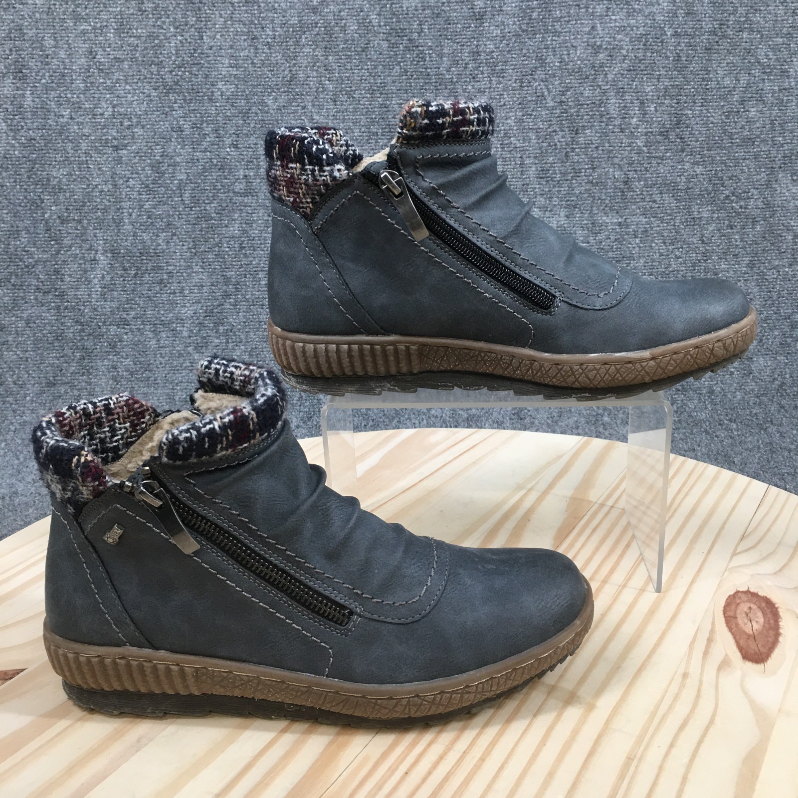 Spring Step Relife Cleora Boots Womens 38 Ankle Bootie Casual Comfort Gray Blue