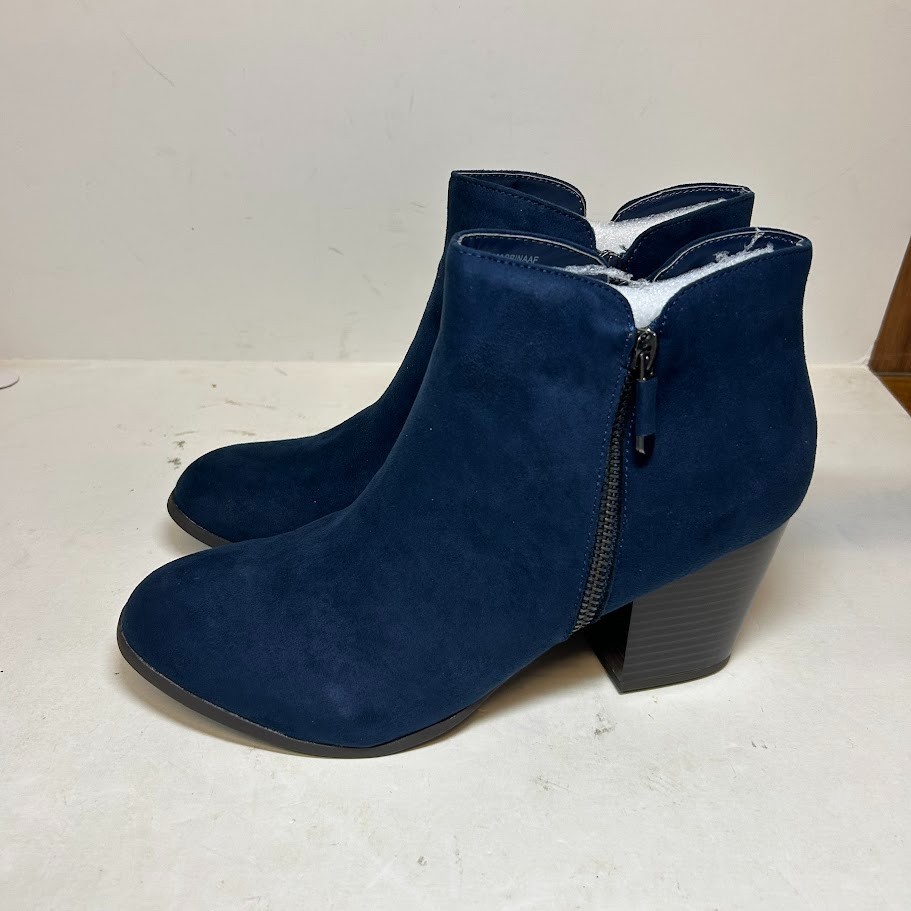 Style & Co. Womens 9.5 M Navy Blue Masrinaa Block Heel Ankle Booties NIB OC5