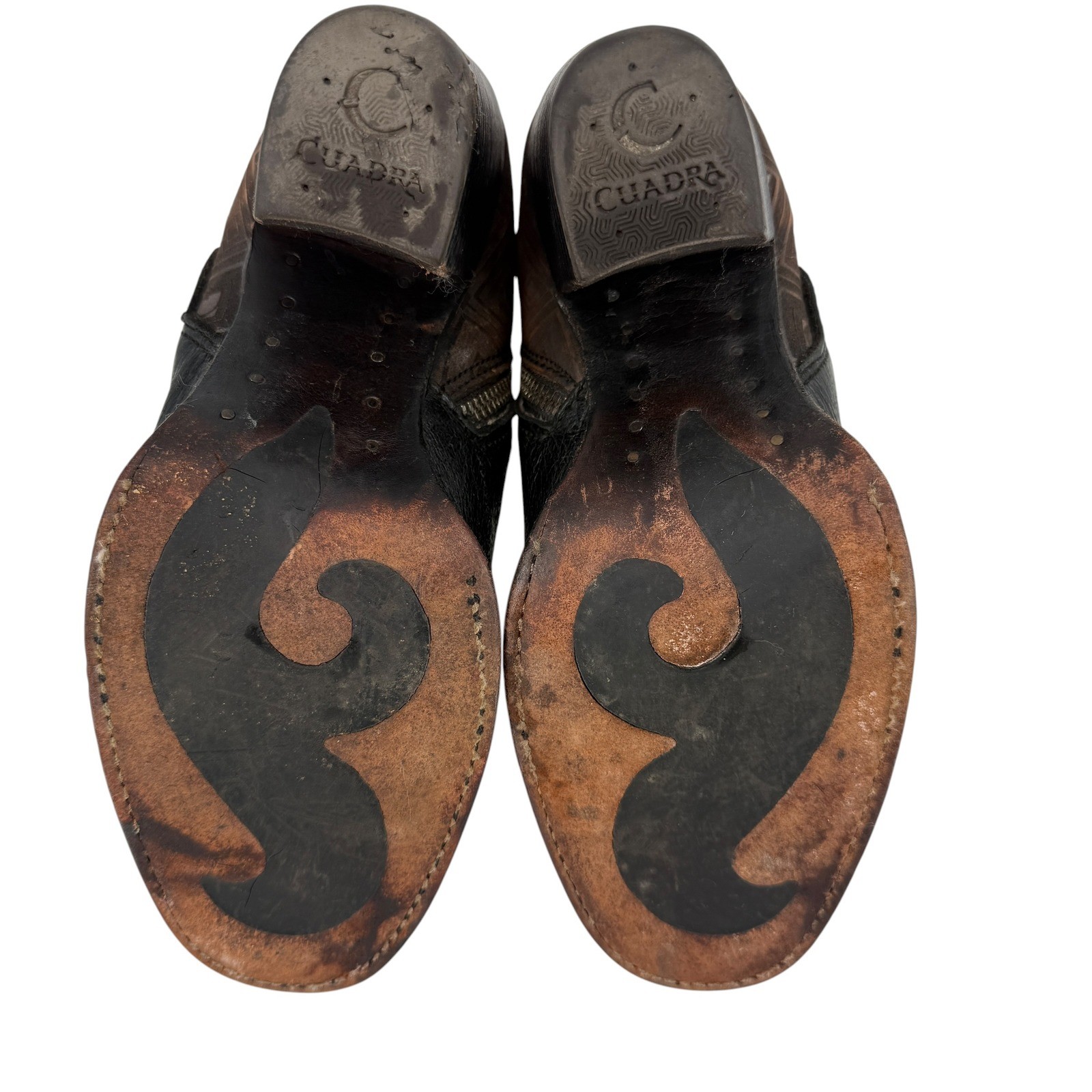 Cuadra Deer Leather Western Monogram Bee Studded Short Ankle Boots Women 6.5