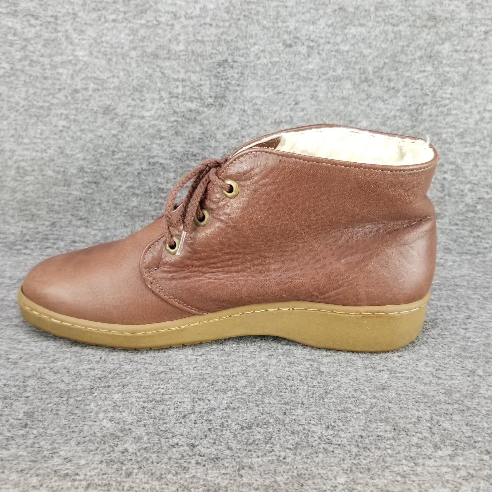 ✅Womens 11 VTG Bates Floaters Ankle Boots Brown Leather Wool Lined Chukka Shoes