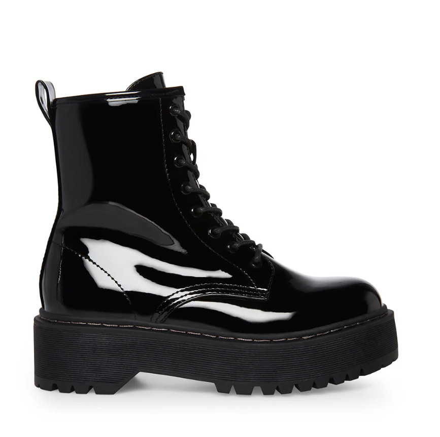 Steve Madden Bettyy1 Black Patent Women’s Betty Combat Boot Black