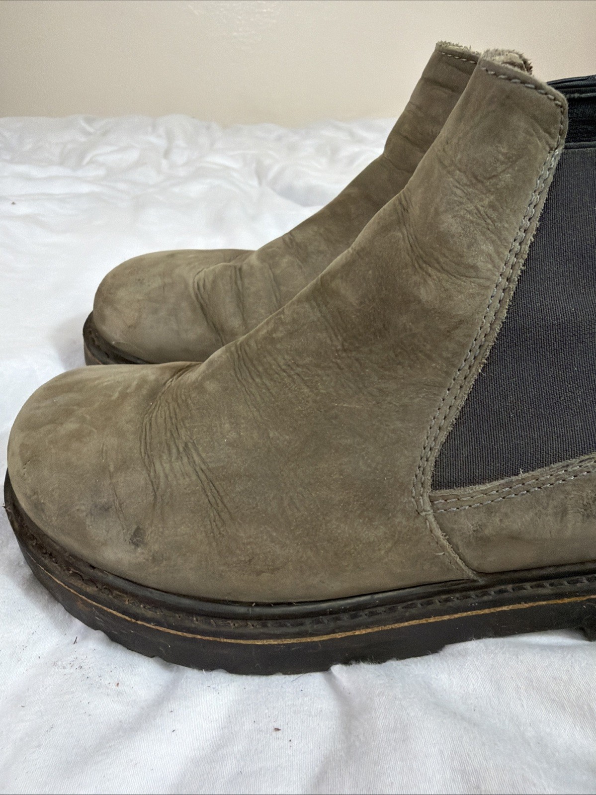 Birkenstock Stalon Chelsea Boots Graphite Gray Nubuck Pull On Women 38 E US 7