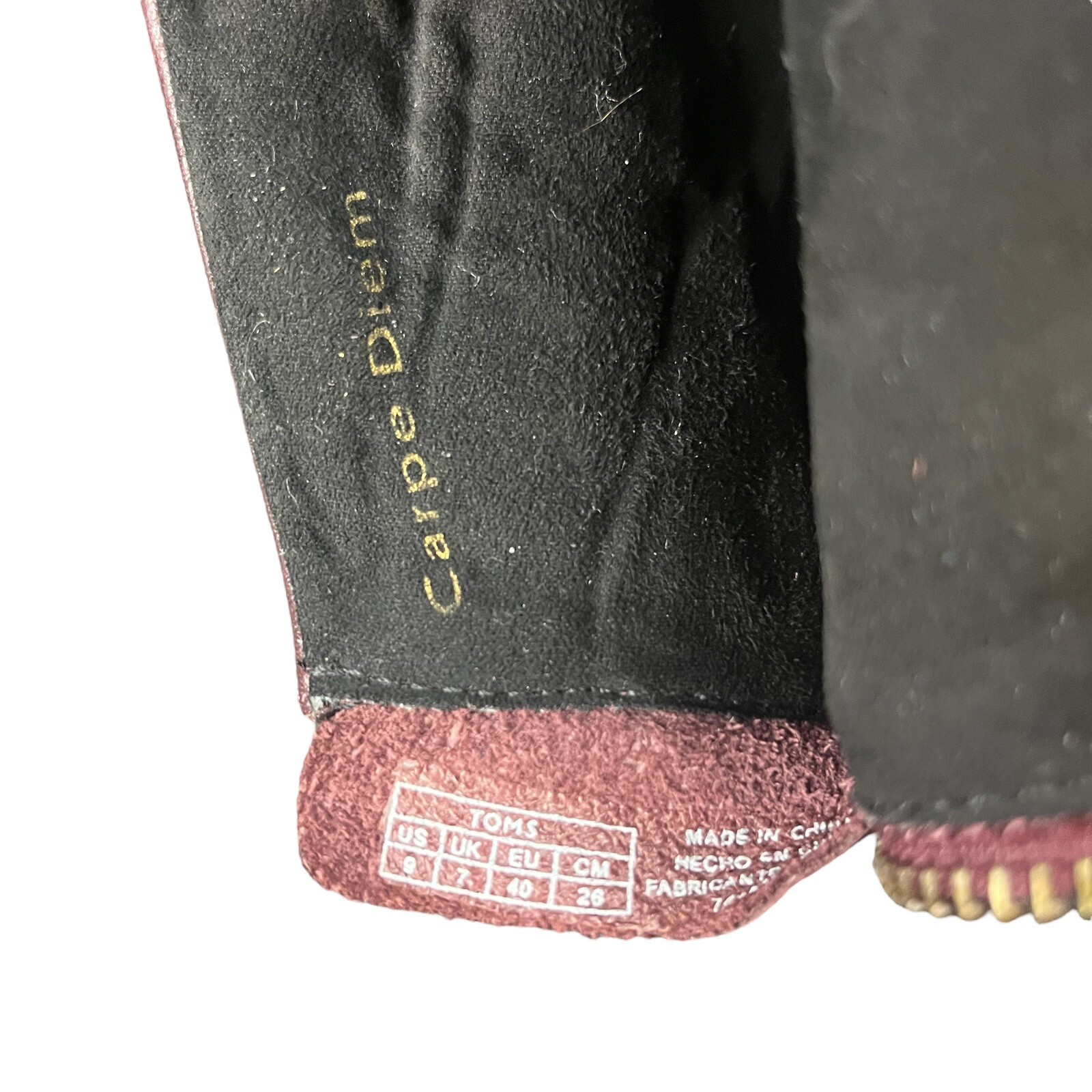 Toms Carpe Diem Women’s Size 9 Brown Leather Ankle Boots Booties Tassel Zip Up