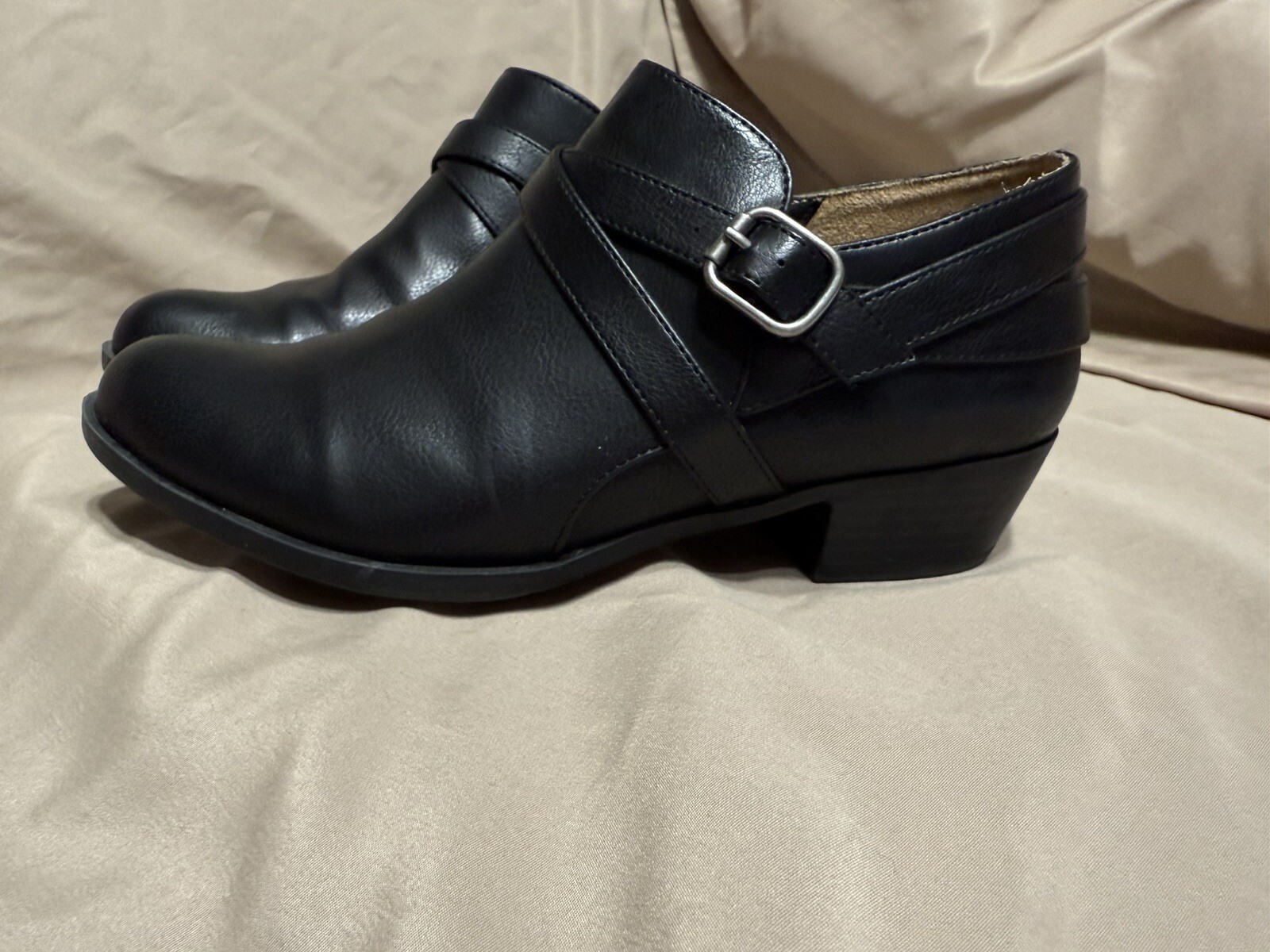 Life Stride Women’s Flex Comfort Ankle Boots Side Zip Black Size 7M