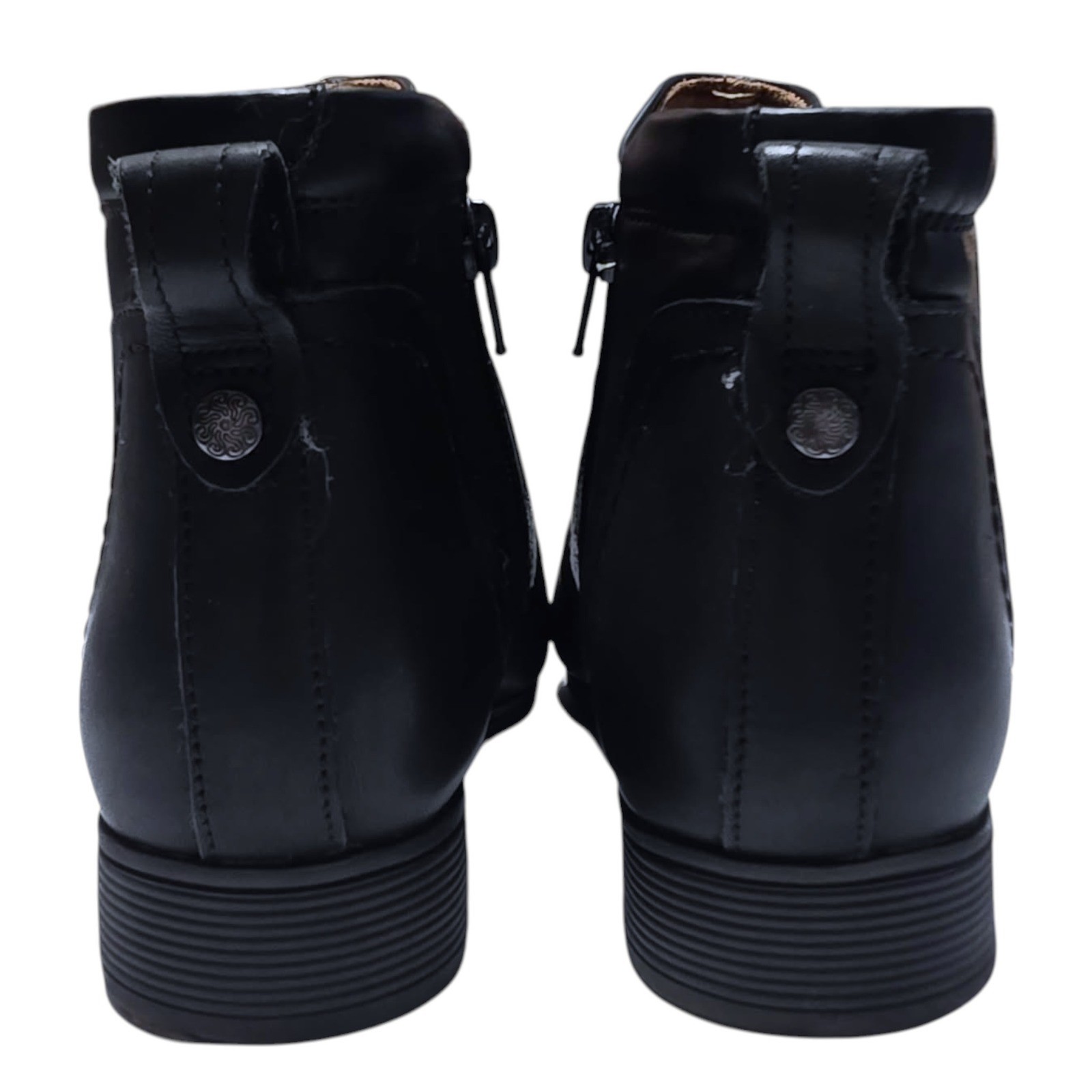 Cobb Hill Womens Black Leather Side Zip Ankle Boots Size 8.5 M Booties