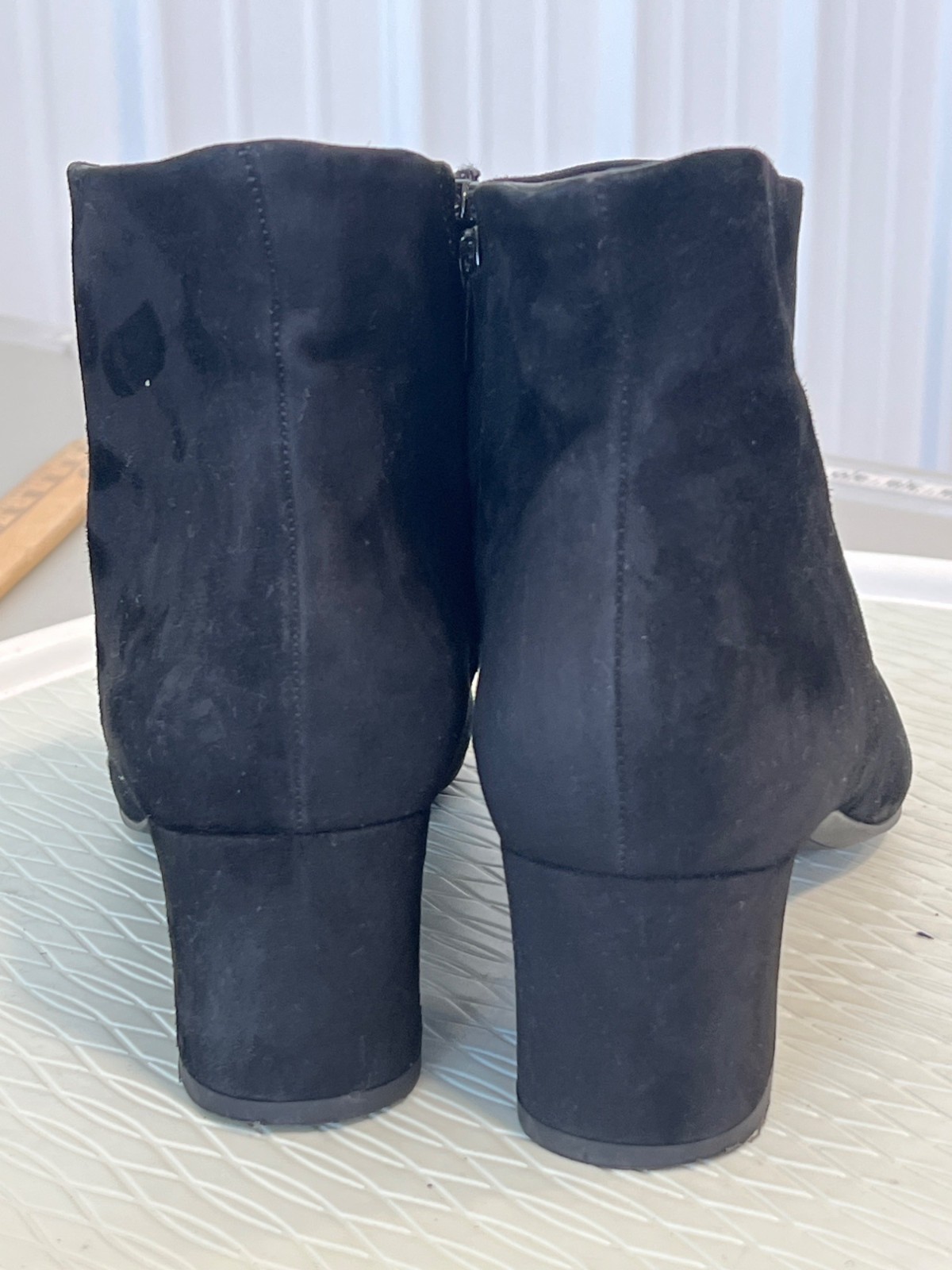 Paul Green Ankle Boots Size 8 Bridget Suede Black Pointed Toe Bohemian Hippie