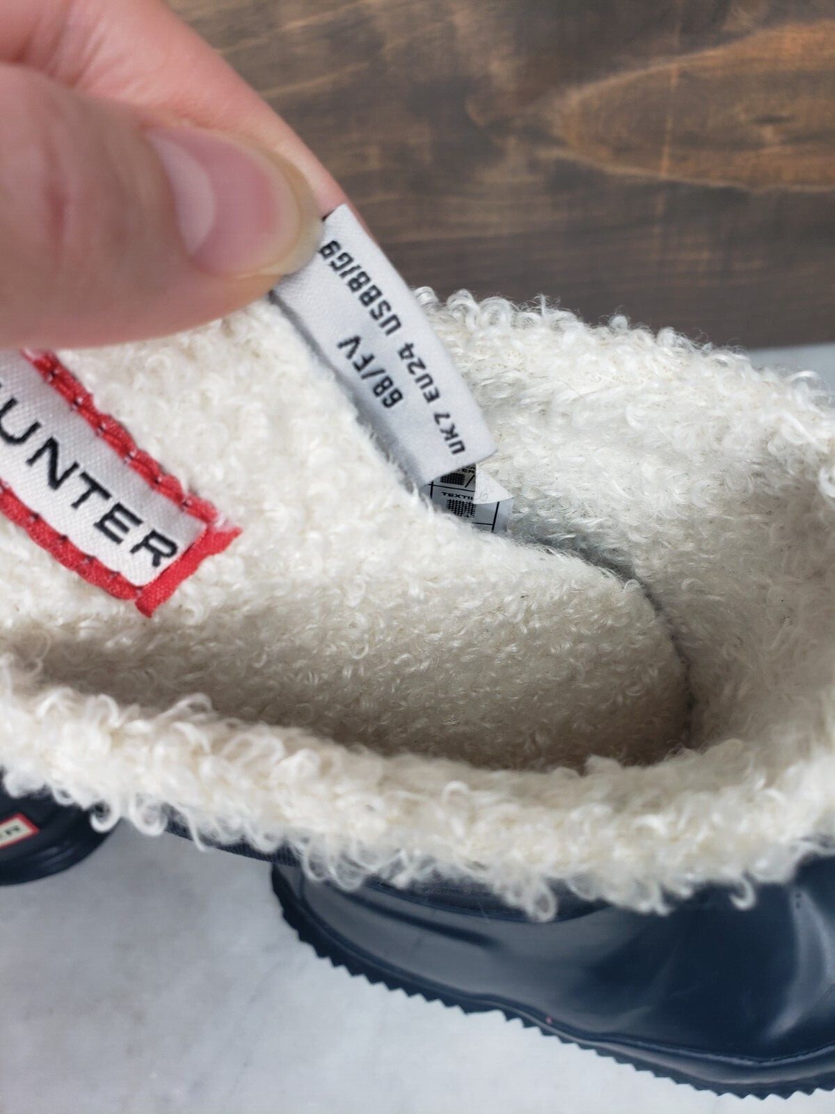 HUNTER Original Roll Top Sherpa Snow Boot kids unisex size boys 8/girls 9 new